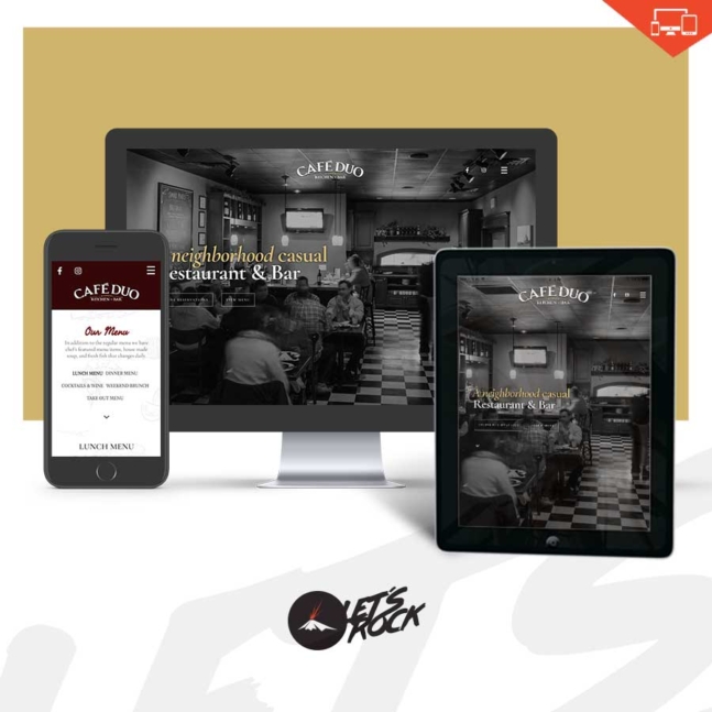 Cafe Duo Restaurant Web mockup